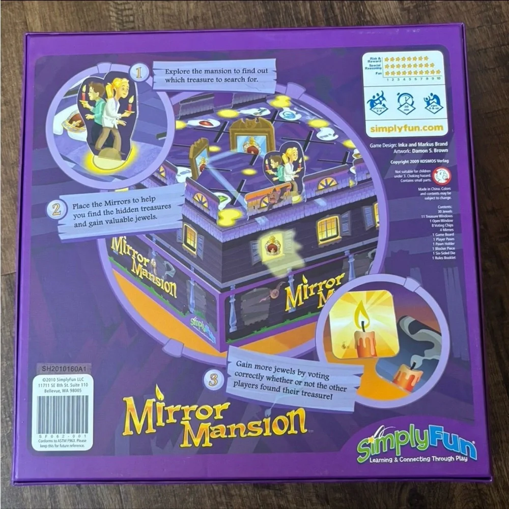 SimplyFun Mirror Mansion Learning Educational Game Geometry Memory Treasure Hunt